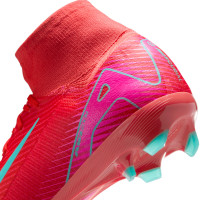 Nike Zoom Mercurial Superfly Pro 10 Gras Voetbalschoenen (FG) Rood Turquoise Roze