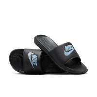 Nike Victori One Slippers Zwart Lichtblauw