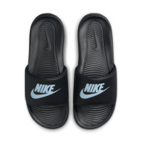 Nike Victori One Slippers Zwart Lichtblauw