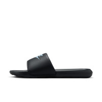 Nike Victori One Slippers Zwart Lichtblauw