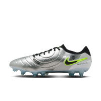 Nike Tiempo Legend 10 Elite IJzeren-Nop Voetbalschoenen (SG) Anti-Clog Zilver Zwart Neongeel