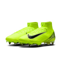 Nike Zoom Mercurial Superfly 10 Elite Iron Stud Football Shoes (SG) Neon Yellow Black Silver