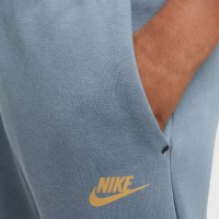Nike Tech Fleece Trainingspak Sportswear Kids Grijsblauw Zwart Wit Lichtgeel