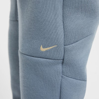 Nike Tech Fleece Trainingspak Sportswear Kids Grijsblauw Zwart Wit Lichtgeel