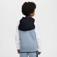 Nike Tech Fleece Trainingspak Sportswear Kids Grijsblauw Zwart Wit Lichtgeel
