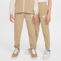 Nike Sportswear Full-Zip Trainingspak Kids Lichtbruin Beige Wit