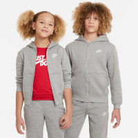 Nike Sportswear Club Fleece Tracksuit Full-Zip Hooded Kids Light Grey White