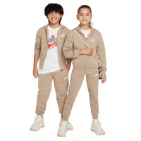 Nike Sportswear Club Fleece Tracksuit Hooded Full-Zip Kids Light Brown White