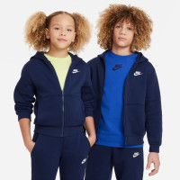 Nike Sportswear Club Fleece Tracksuit Hooded Full-Zip Kids Dark Blue White