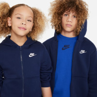 Nike Sportswear Club Fleece Tracksuit Hooded Full-Zip Kids Dark Blue White