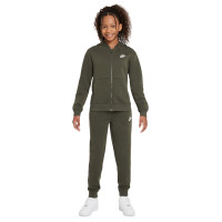 Nike Sportswear Club Fleece Tracksuit Hooded Full-Zip Kids Dark Green White