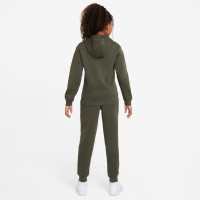 Nike Sportswear Club Fleece Tracksuit Hooded Full-Zip Kids Dark Green White