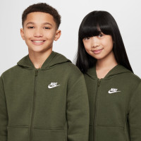 Nike Sportswear Club Fleece Tracksuit Hooded Full-Zip Kids Dark Green White