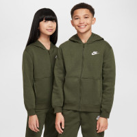 Nike Sportswear Club Fleece Tracksuit Hooded Full-Zip Kids Dark Green White