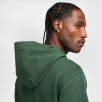 Nike Sportswear Club Hoodie Fleece Dark Green White