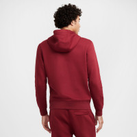 Nike Sportswear Club Hoodie Fleece Dark Red White
