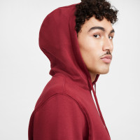 Nike Sportswear Club Hoodie Fleece Dark Red White