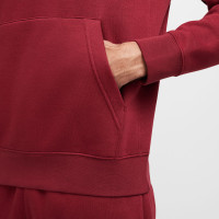 Nike Sportswear Club Hoodie Fleece Dark Red White