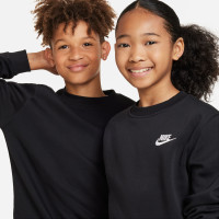 Nike Sportswear Club Crew Sweater Fleece Kids Zwart Wit