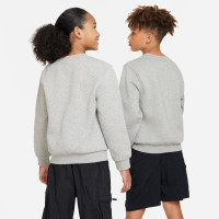 Nike Sportswear Club Fleece Crew Sweater Kids Lichtgrijs Wit