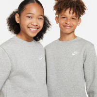 Nike Sportswear Club Fleece Crew Sweater Kids Lichtgrijs Wit