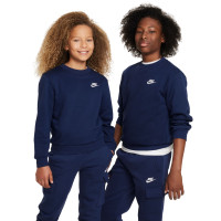 Nike Sportswear Club Crew Sweater Fleece Kids Donkerblauw Wit