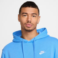 Nike Sportswear Club Hoodie Fleece Blue White