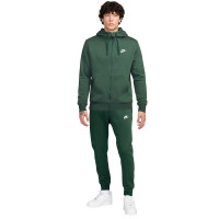 Nike Sportswear Club Fleece Full-Zip Tracksuit Dark Green White