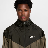 Nike Tech Sportswear Windrunner Trainingspak Woven Olijfgroen Zwart Wit