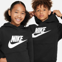 Nike Sportswear Club Big Logo Hoodie Fleece Kids Zwart Wit