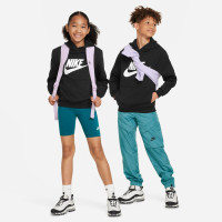 Nike Sportswear Club Big Logo Hoodie Fleece Kids Zwart Wit