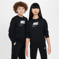 Nike Sportswear Big Logo Crew Kids Tracksuit Black White Dark Grey