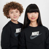 Nike Sportswear Big Logo Crew Kids Tracksuit Black White Dark Grey