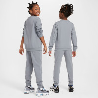 Nike Sportswear Big Logo Crew Kids Tracksuit Grey Blue White Grey