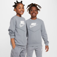 Nike Sportswear Big Logo Crew Kids Tracksuit Grey Blue White Grey