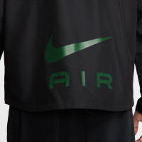Nike Air Sportswear Full-Zip Woven Tracksuit Black Green Silver