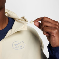 Nike Air Sportswear Full-Zip Woven Tracksuit Dark Blue Beige Red Silver