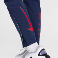 Nike Air Sportswear Full-Zip Woven Tracksuit Dark Blue Beige Red Silver