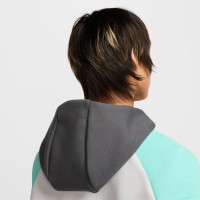 Nike Tech Fleece Trainingspak Sportswear Donkergrijs Wit Turquoise