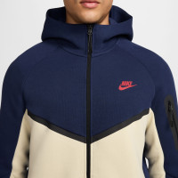 Nike Tech Fleece Sportswear Vest Dark Blue Beige Red