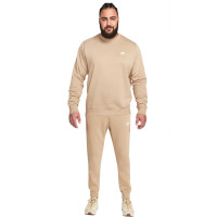 Nike Sportswear Club Fleece Crew Tracksuit Beige White