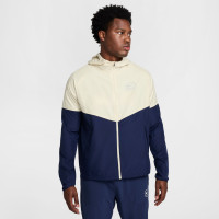 Nike Air Sportswear Full-Zip Woven Tracksuit Dark Blue Beige Red Silver