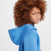 Nike Sportswear Club Big Logo Fleece Hoodie Trainingspak Kids Blauw Wit