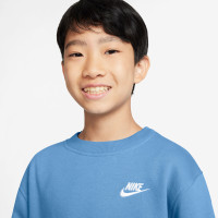 Nike Sportswear Club Crew Sweater Fleece Kids Blauw Wit