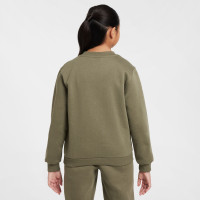 Nike Sportswear Fleece Club Crew Trainingspak Kids Olijfgroen Wit