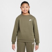 Nike Sportswear Fleece Club Crew Trainingspak Kids Olijfgroen Wit