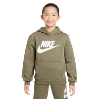 Nike Sportswear Club Big Logo Hoodie Fleece Kids Olijfgroen Wit