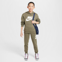 Nike Sportswear Club Big Logo Hoodie Fleece Kids Olijfgroen Wit