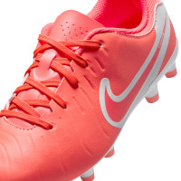 Nike Tiempo Legend 10 Academy Grass/Artificial Grass Football Shoes (MG) Kids Bright Red White
