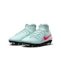 Nike Phantom Luna Club II Gras / Kunstgras Voetbalschoenen (MG) Kids Mintgroen Rood Zwart